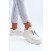 Biele dámske kožené tenisky na platforme s šnúrovaním, kód produktu 72300 WH