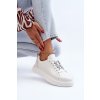 Biele dámske kožené tenisky na platforme s šnúrovaním, kód produktu 72300 WH