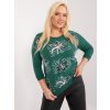 Dámska blúzka plus size tmavo-zelená RV-BZ-9182.14 (Farba Tmavo-zelená, Veľkosť ONE SIZE)