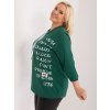 Dámska blúzka plus size tmavo-zelená RV-BZ-9450.36 (Farba Tmavo-zelená, Veľkosť ONE SIZE)