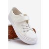 Kožené Detské tenisky na suchý zips biele delmara / 22DZ02-1004 WHITE (Veľkosť 30)