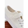 Kožené Detské tenisky na suchý zips biele delmara / 22DZ02-1004 WHITE (Veľkosť 30)