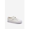 Kožené Detské tenisky na suchý zips biele delmara / 22DZ02-1004 WHITE (Veľkosť 30)