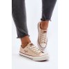 Dámske béžové tenisky zo zvrškom z textilu na rovnej podrážke, kód produktu NN274236 BEŻ