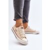 Dámske béžové tenisky zo zvrškom z textilu na rovnej podrážke, kód produktu NN274236 BEŻ