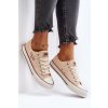 Dámske béžové tenisky zo zvrškom z textilu na rovnej podrážke, kód produktu NN274236 BEŻ