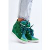 Dámske zelené tenisky z eko kože na platforme NS393P GREEN