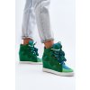 Dámske zelené tenisky z eko kože na platforme NS393P GREEN