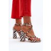 Moderní Sandále na podpätku černo-biele josette / FY2125-3 ZEBRA (Veľkosť 37)