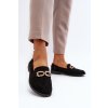 Čierne dámske mokasíny z eko semišu na rovnej podrážke, kód produktu 8336-79 BLACK