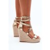 Hnedé dámske sandále na platforme s klínkom z eko kože, kód produktu H8-688 GOLD