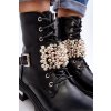 Podšívkované dámské workery Botki zdobené černé Venizi (Veľkosť 37)