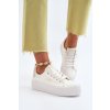 Dámske biele tenisky na platforme Lee Cooper z textilu, kód produktu LCW-24-31-2179L WHITE