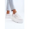 Biele dámske kožené tenisky na platforme s prírodnou koženou vložkou, kód produktu 1833/466