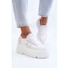 Biele dámske kožené tenisky na platforme s prírodnou koženou vložkou, kód produktu 1833/466