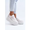 Biele dámske kožené tenisky na platforme s prírodnou koženou vložkou, kód produktu 1833/466