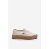 Biele dámske plátenné tenisky na platforme s textilným zvrškom LCW-24-44-2430L WHITE