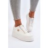 Biele dámske tenisky z eko kože na plošej podrážke, kód produktu TL251-9 WHITE