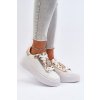 Biele dámske tenisky z eko kože na platforme LA279 GOLD
