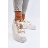 Biele dámske tenisky z eko kože na platforme LA279 GOLD