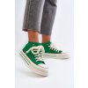 Dámske zelené textilné tenisky na platforme s rovnou podrážkou BL507P GREEN