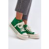 Dámske zelené textilné tenisky na platforme s rovnou podrážkou BL507P GREEN