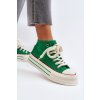 Dámske zelené textilné tenisky na platforme s rovnou podrážkou BL507P GREEN
