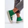 Dámske zelené textilné tenisky na platforme s rovnou podrážkou BL507P GREEN