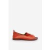 Zazoo 2660 Dámské Kožené Baletky Oranžové (Veľkosť 35)