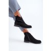 Dámské černé botky na ploché podrážce S.Barski HY66-151 (Veľkosť 36)