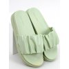 Zelené dámske šľapky z eko kože na bežné nosenie, kód produktu P236