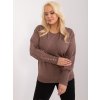 Dámska blúzka plus size hnedá RV-BZ-9227.33X (Farba Hnedá, Veľkosť ONE SIZE)