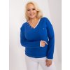 Dámska blúzka plus size kobaltovo-modrá RV-BZ-9242.52 (Farba Kobaltovo-modrá, Veľkosť ONE SIZE)