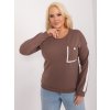 Dámska blúzka plus size hnedá RV-BZ-9329.57 (Farba Hnedá, Veľkosť ONE SIZE)