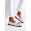 Dámske kožené mokasíny so strapcami biele laressa / 22PB33-4673 WHT (Veľkosť 39)