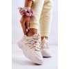 Dámske béžové tenisky na rovnej podrážke z textilu a eko kože, kód produktu 22SP35-4620 BEIGE