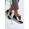 Dámske čierne tenisky z eko kože na platforme a podpätku, kód produktu A-59 BLACK