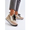 Dámske zlaté tenisky z eko kože na platforme s trblietkami, kód produktu A-59 APRICOT