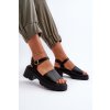 Čierne dámske sandále s hrubým opätkom z eko kože, kód produktu CD309 BLACK