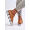 Dámske oranžové tenisky na platforme z textilu, kód produktu LCW-24-31-2216L ORANGE