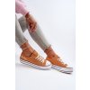 Dámske oranžové tenisky na platforme z textilu, kód produktu LCW-24-31-2216L ORANGE