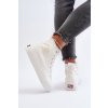 Biele dámske vysoké tenisky na platforme z textilu LCW-24-02-2132L WHITE
