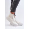 Biele dámske vysoké tenisky na platforme z textilu LCW-24-02-2132L WHITE