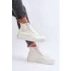 Biele dámske vysoké tenisky na platforme z textilu LCW-24-02-2132L WHITE