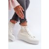 Biele dámske vysoké tenisky na platforme z textilu LCW-24-02-2132L WHITE