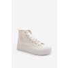 Biele dámske vysoké tenisky na platforme z textilu LCW-24-02-2132L WHITE