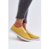 Žlté dámske textilné tenisky na rovnej podrážke, kód produktu B-808 YELLOW