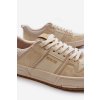 Pánske hnedé tenisky z eko kože na rovnej podrážke Big Star NN174095 BEŻ