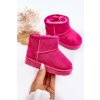 Detské zateplené snehové botky fuksja gooby / 20213-1F/2F/3F RED (Veľkosť 19)