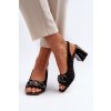 Dámske Sandále na podpätku s ozdobou čierne d&a mr38-659 / MR38-659 BLACK (Veľkosť 36)